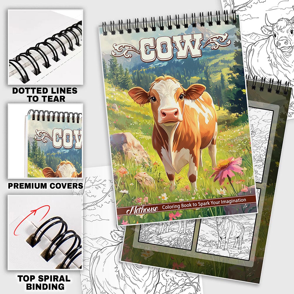 NETHOUSE Cow Coloring Pages For Adults