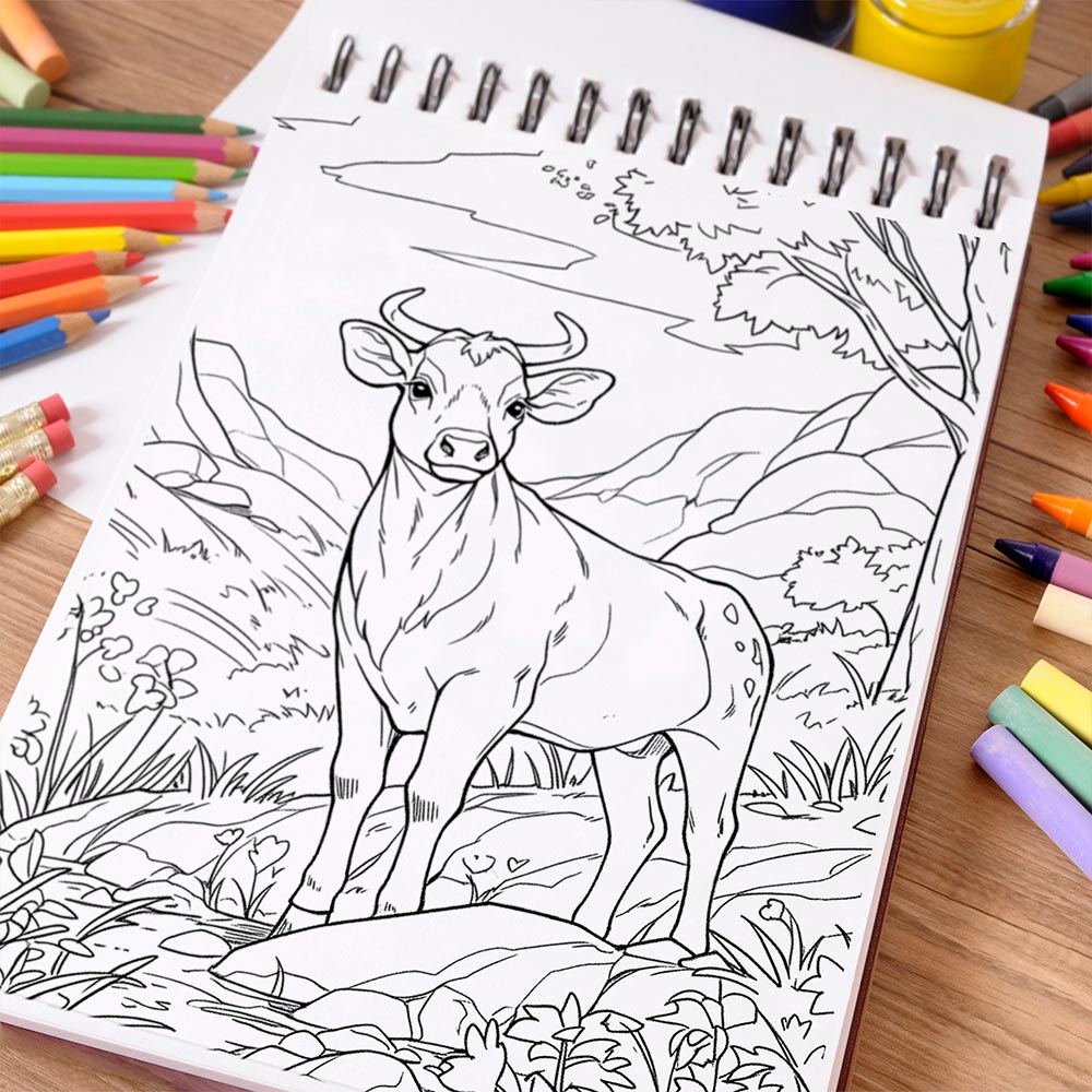 NETHOUSE Cow Coloring Book Spiral Bound For Adults