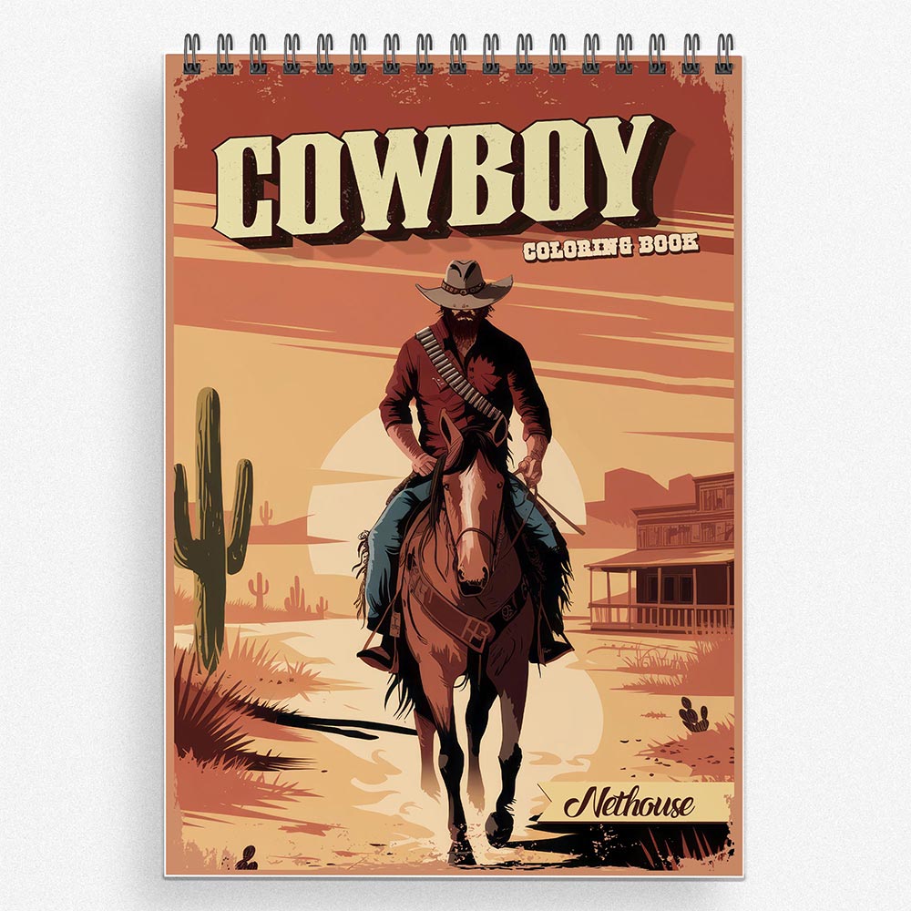 NETHOUSE Cowboy Coloring Book For Adults