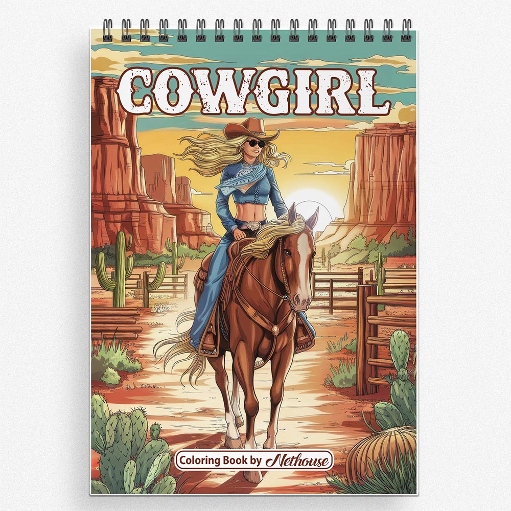 NETHOUSE Cowgirl Coloring Book For Adults