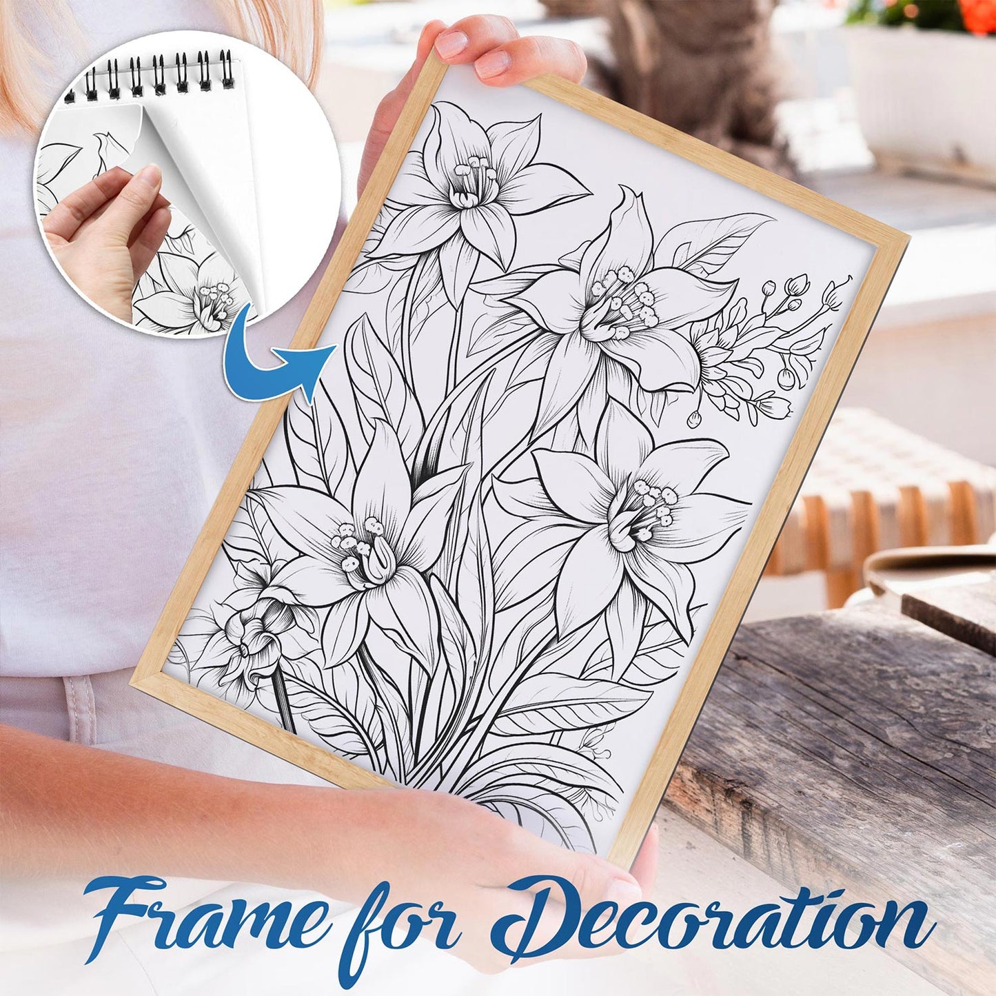 NETHOUSE Creative Flower Spiral Bound Coloring Book For Adults