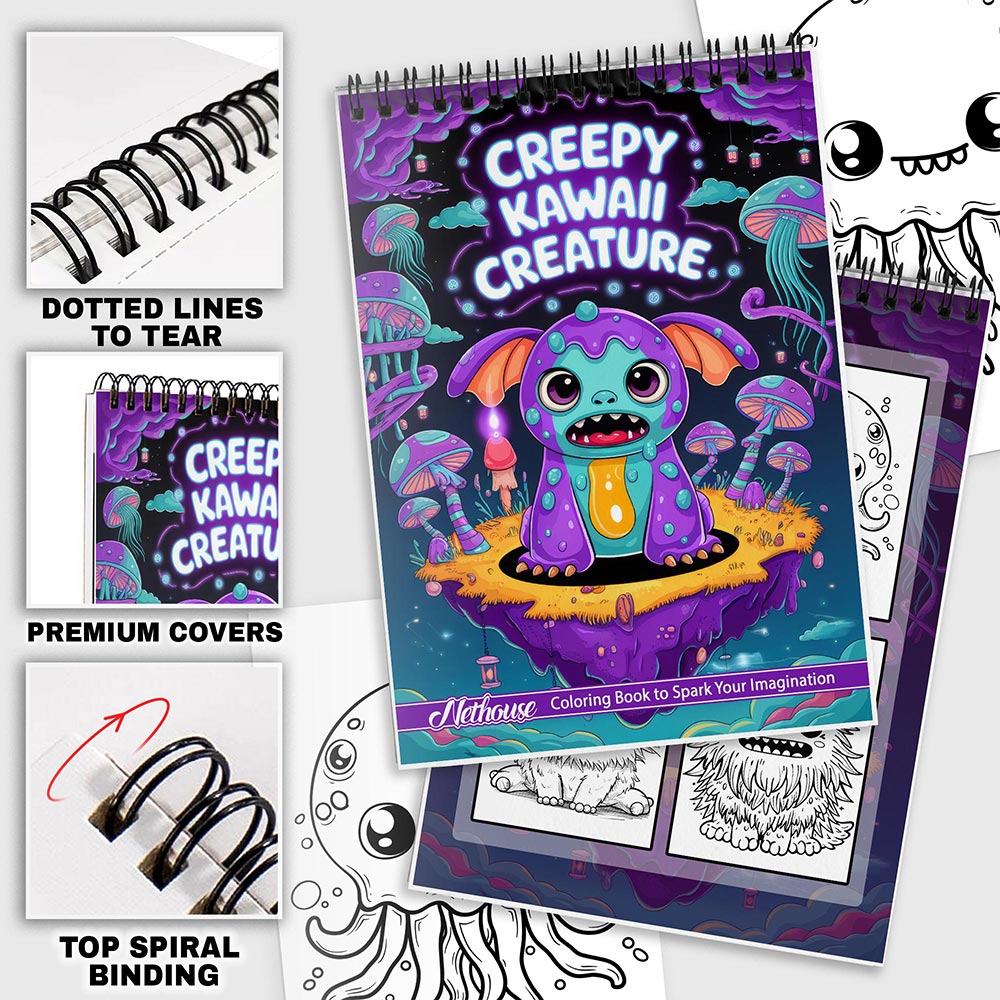NETHOUSE Creepy Kawaii Creature Coloring Pages For Adults
