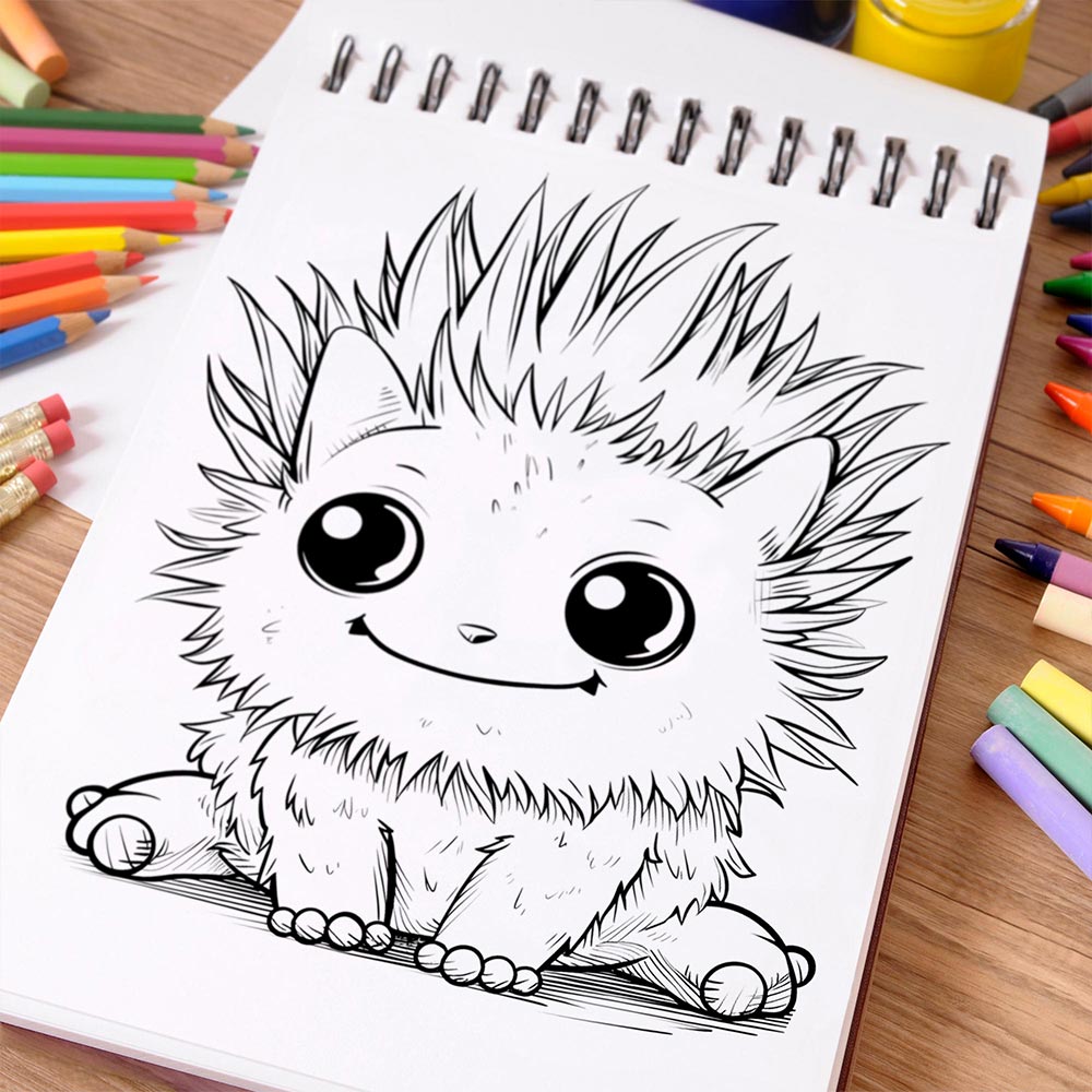 NETHOUSE Creepy Kawaii Creature Coloring Book Spiral Bound For Adults