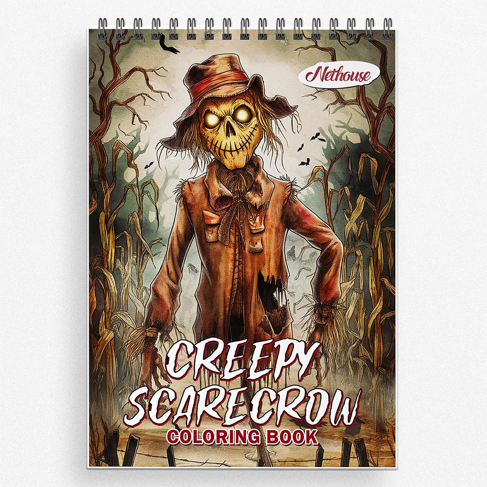 NETHOUSE Creepy Scarecrow Coloring Book For Adults