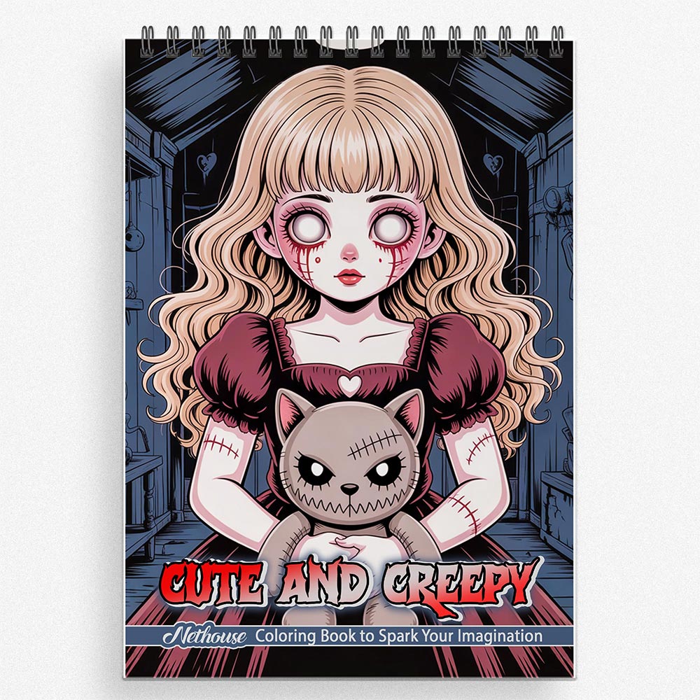 NETHOUSE Cute And Creepy Coloring Book For Adults