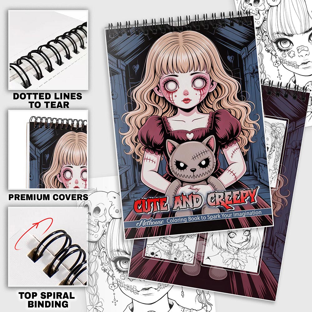 NETHOUSE Cute And Creepy Coloring Pages For Adults