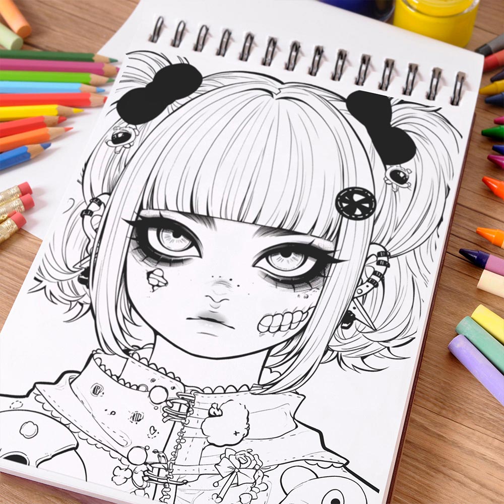 NETHOUSE Cute And Creepy Coloring Book Spiral Bound For Adults