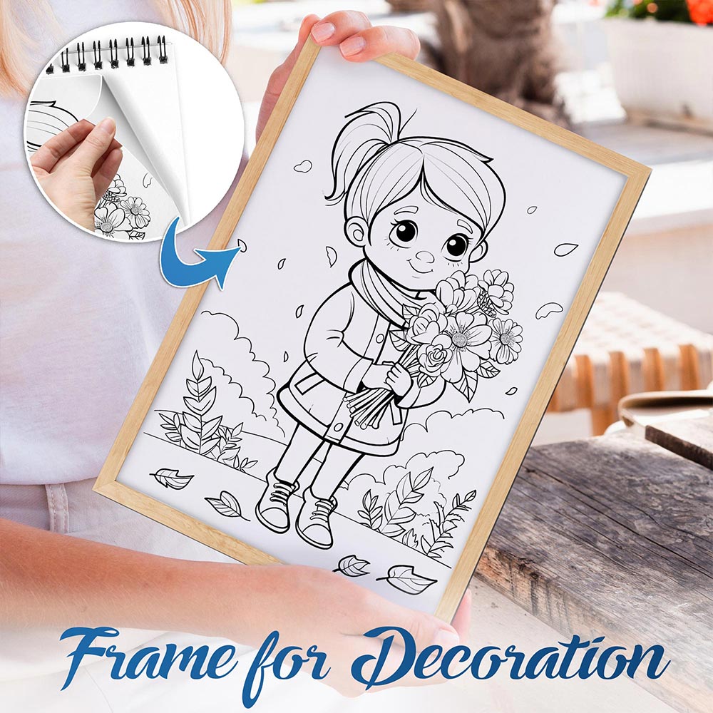 NETHOUSE Cute Autumn Spiral Bound Coloring Book For Adults