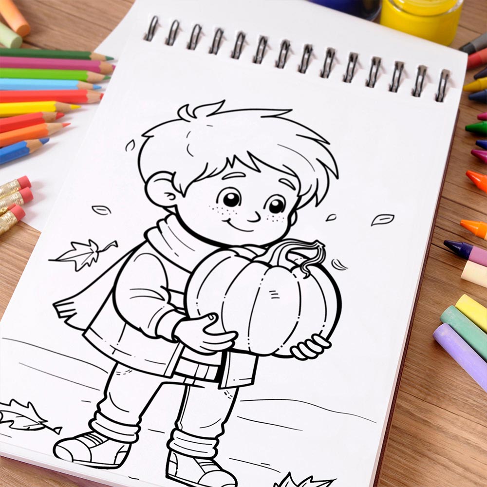 NETHOUSE Cute Autumn Coloring Book Spiral Bound For Adults