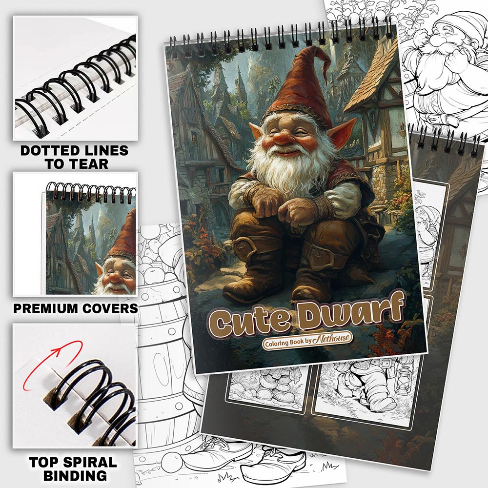 NETHOUSE Cute Dwarf Coloring Pages For Adults