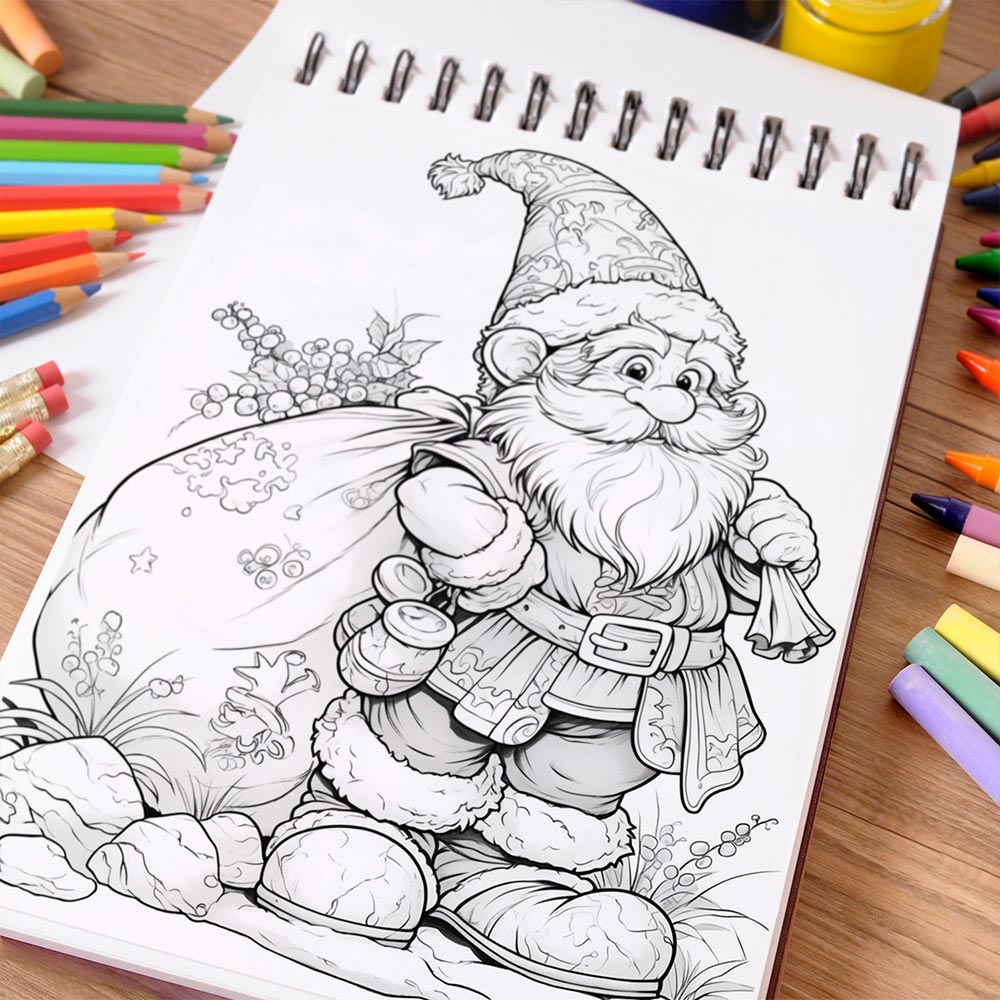 NETHOUSE Cute Dwarf Coloring Book Spiral Bound For Adults