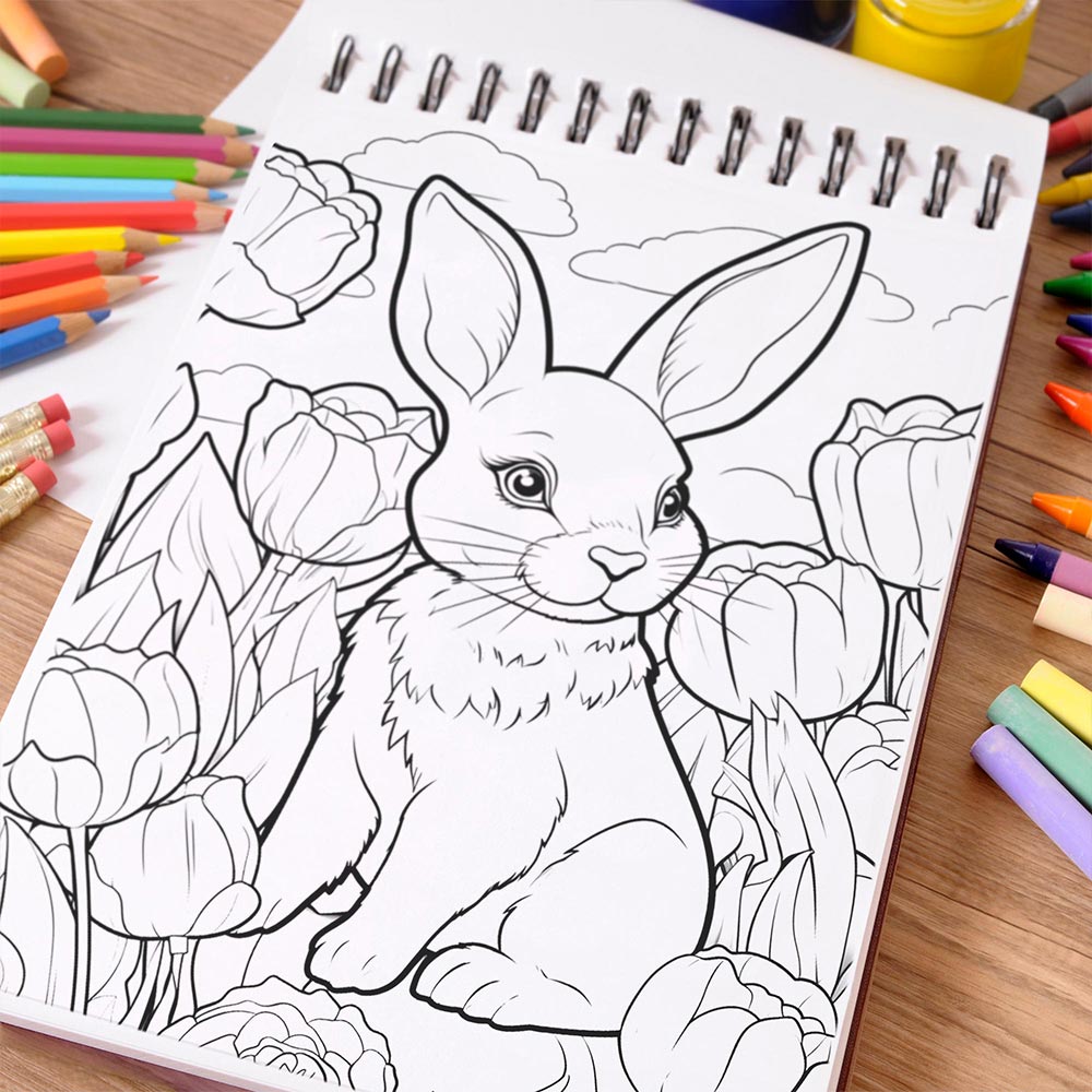 NETHOUSE Cute Spring Coloring Book Spiral Bound For Adults