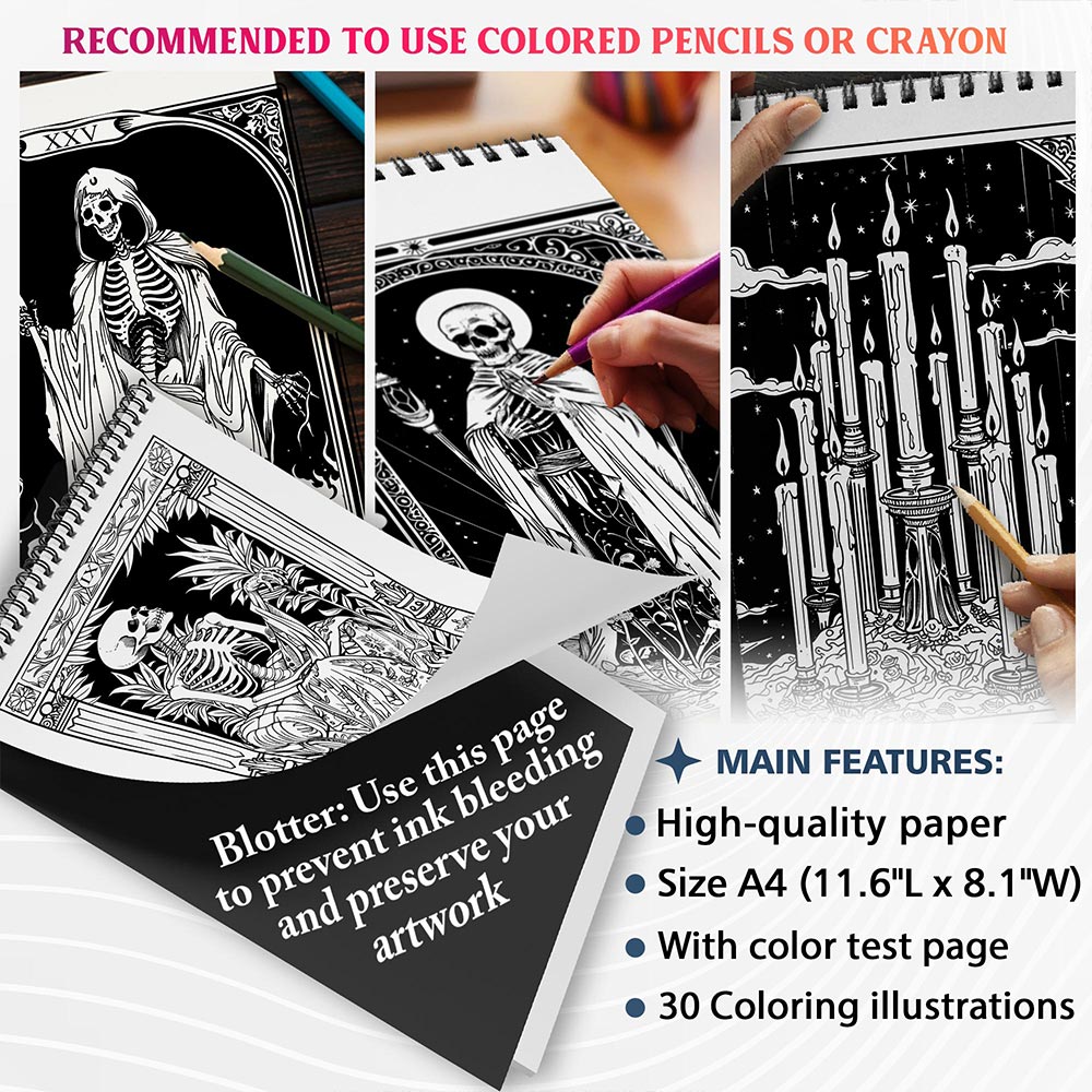 NETHOUSE Dark Art Tarot Coloring Sheets For Adults