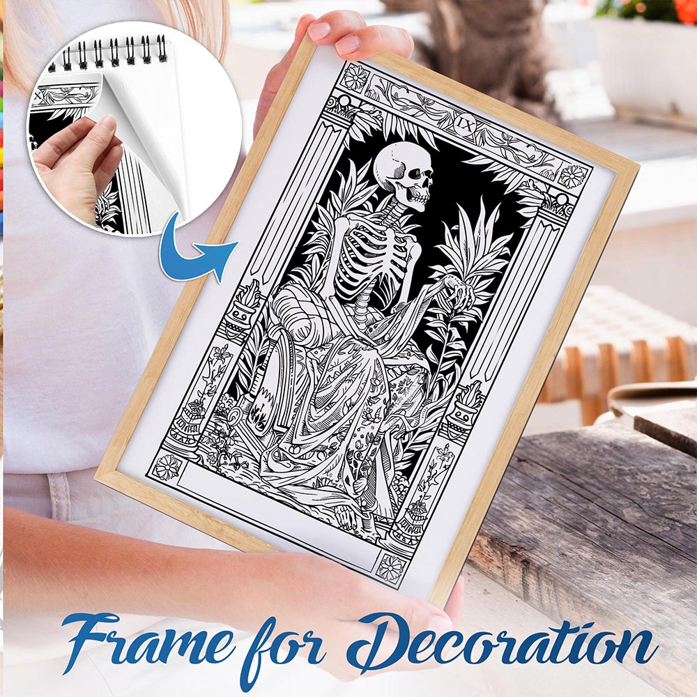 NETHOUSE Dark Art Tarot Spiral Bound Coloring Book For Adults