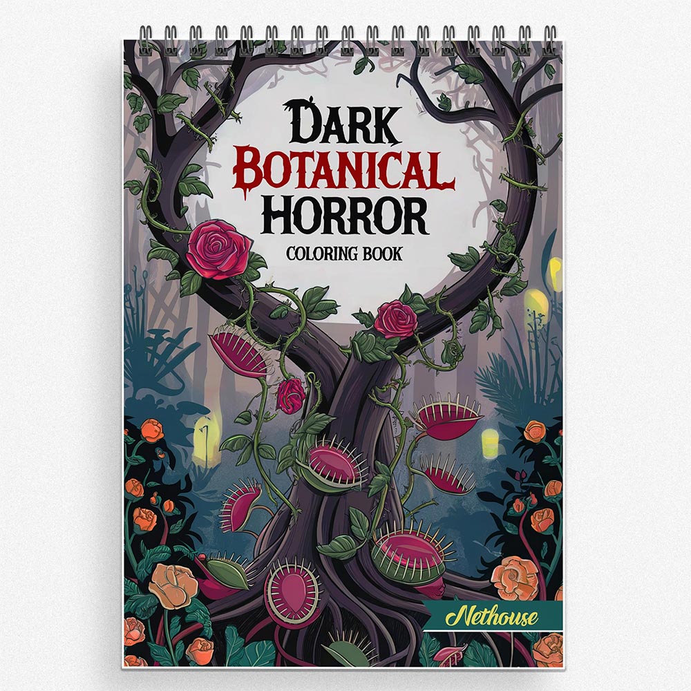 NETHOUSE Dark Botanical Horror Coloring Book For Adults