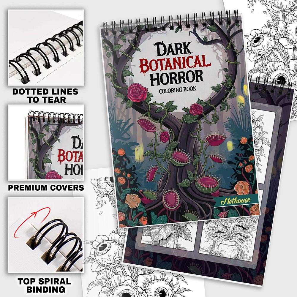 NETHOUSE Dark Botanical Horror Coloring Pages For Adults