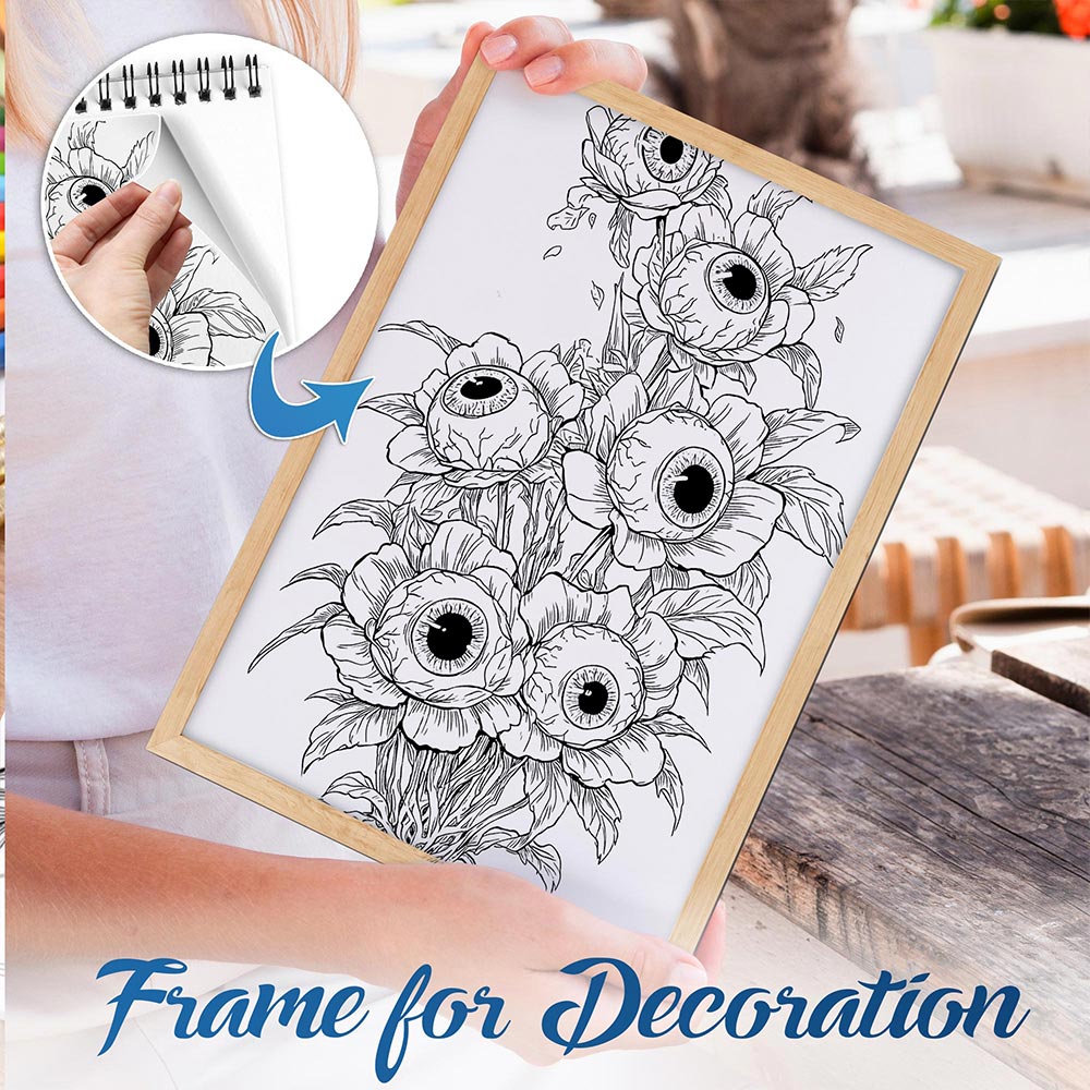 NETHOUSE Dark Botanical Horror Spiral Bound Coloring Book For Adults