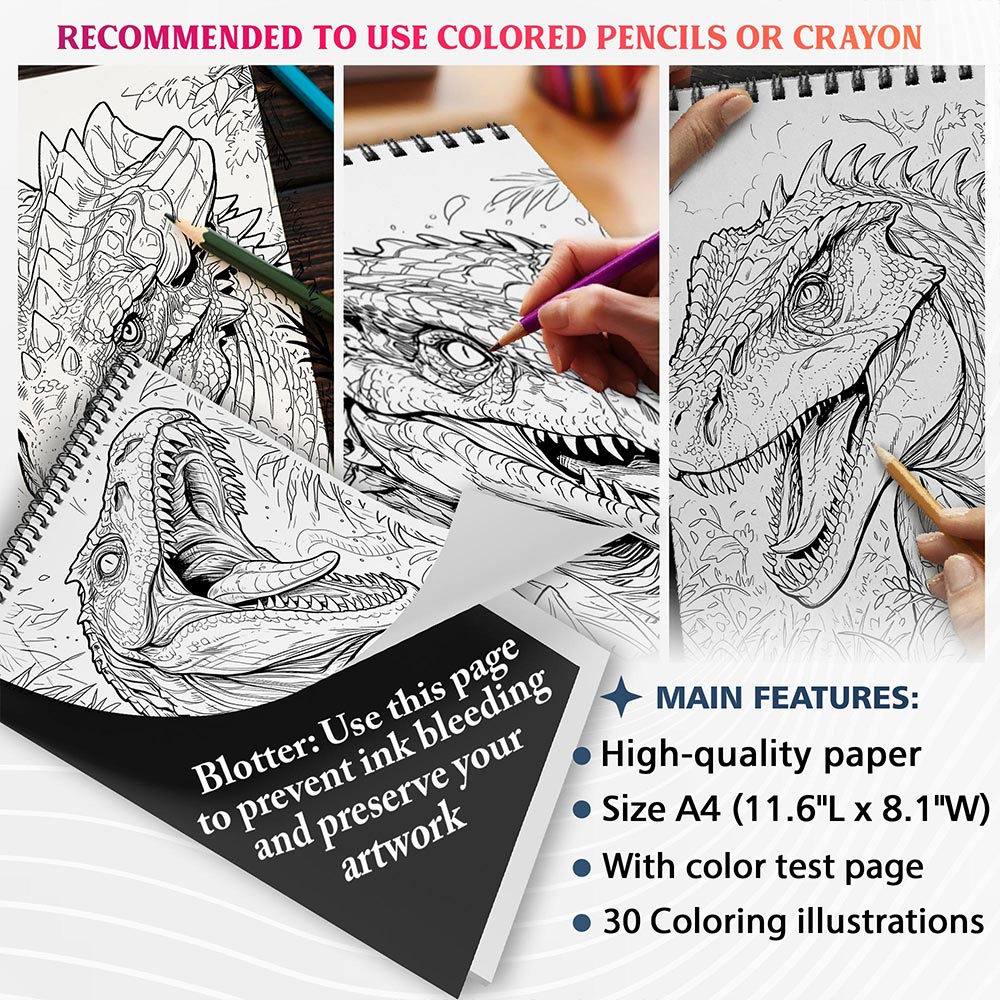 NETHOUSE Dinosaur Coloring Sheets For Adults