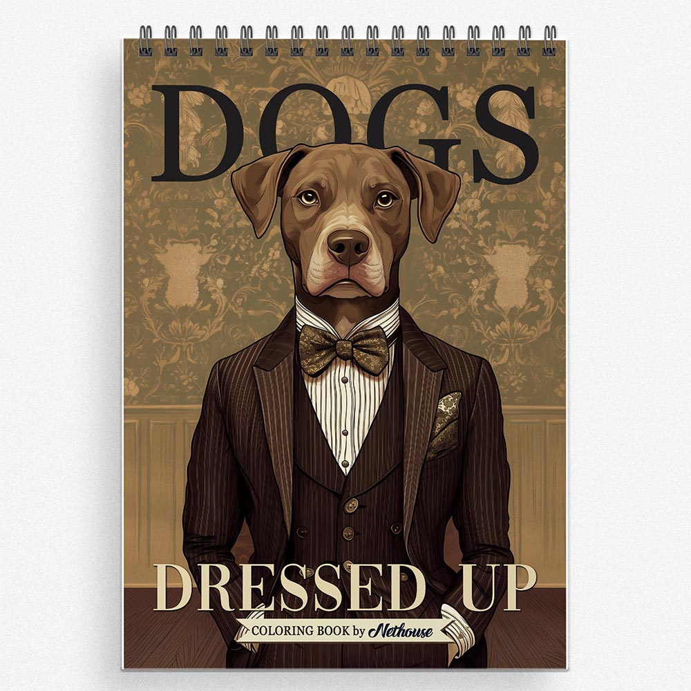 NETHOUSE Dogs Dressed Up Coloring Book For Adults