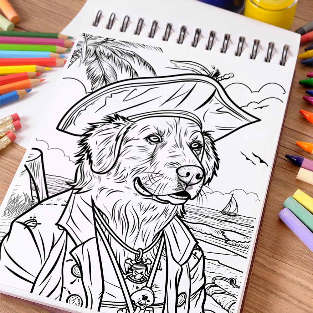 NETHOUSE Dogs Dressed Up Coloring Book Spiral Bound For Adults