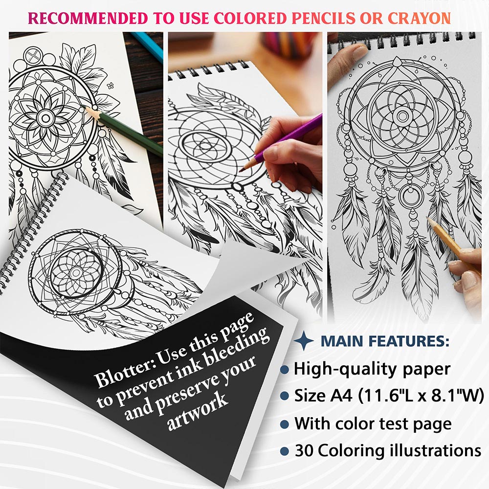 NETHOUSE Dream Catchers Coloring Sheets For Adults