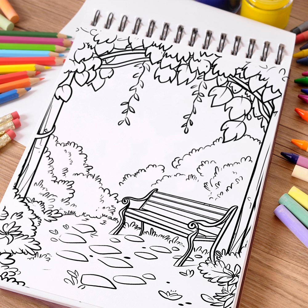 NETHOUSE Dream Garden Coloring Book Spiral Bound For Adults