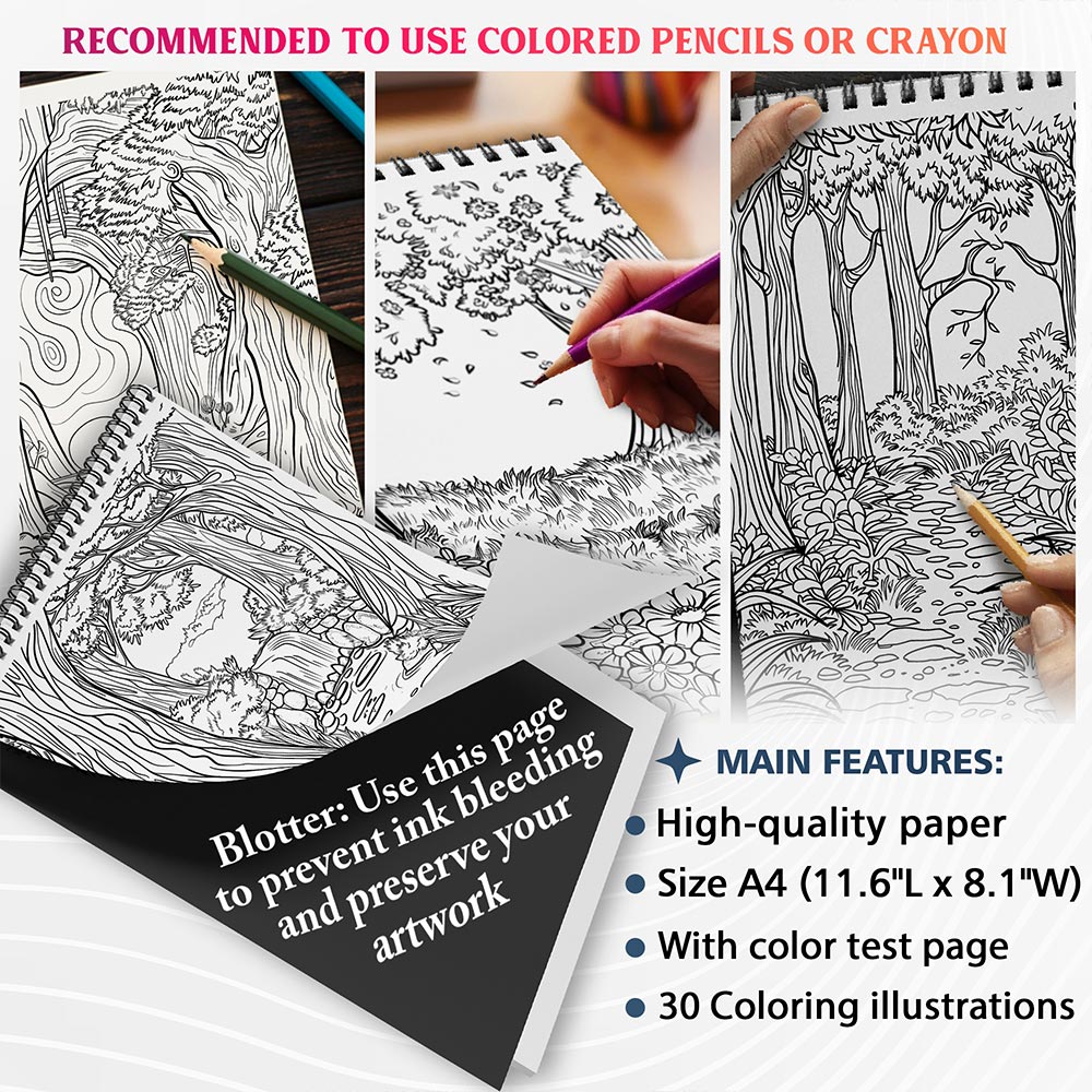 NETHOUSE Dreamy Forest Coloring Sheets For Adults
