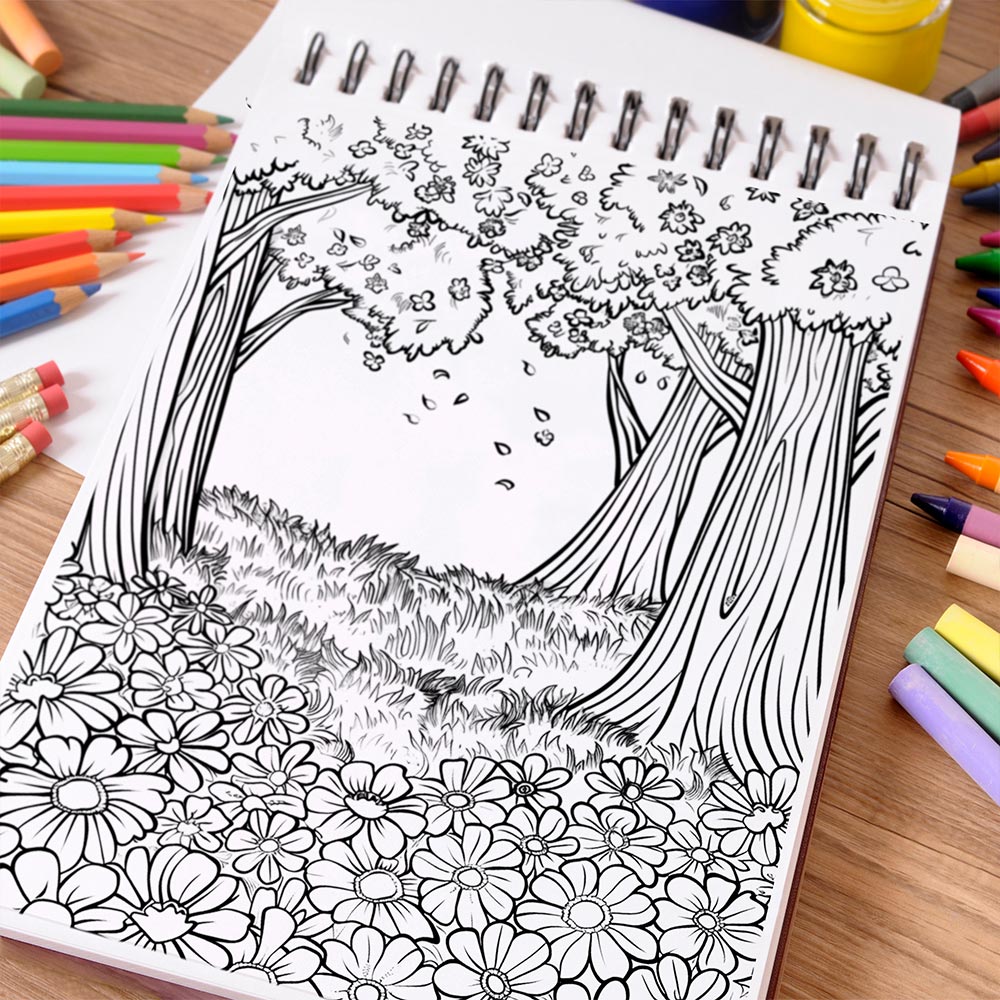 NETHOUSE Dreamy Forest Coloring Book Spiral Bound For Adults