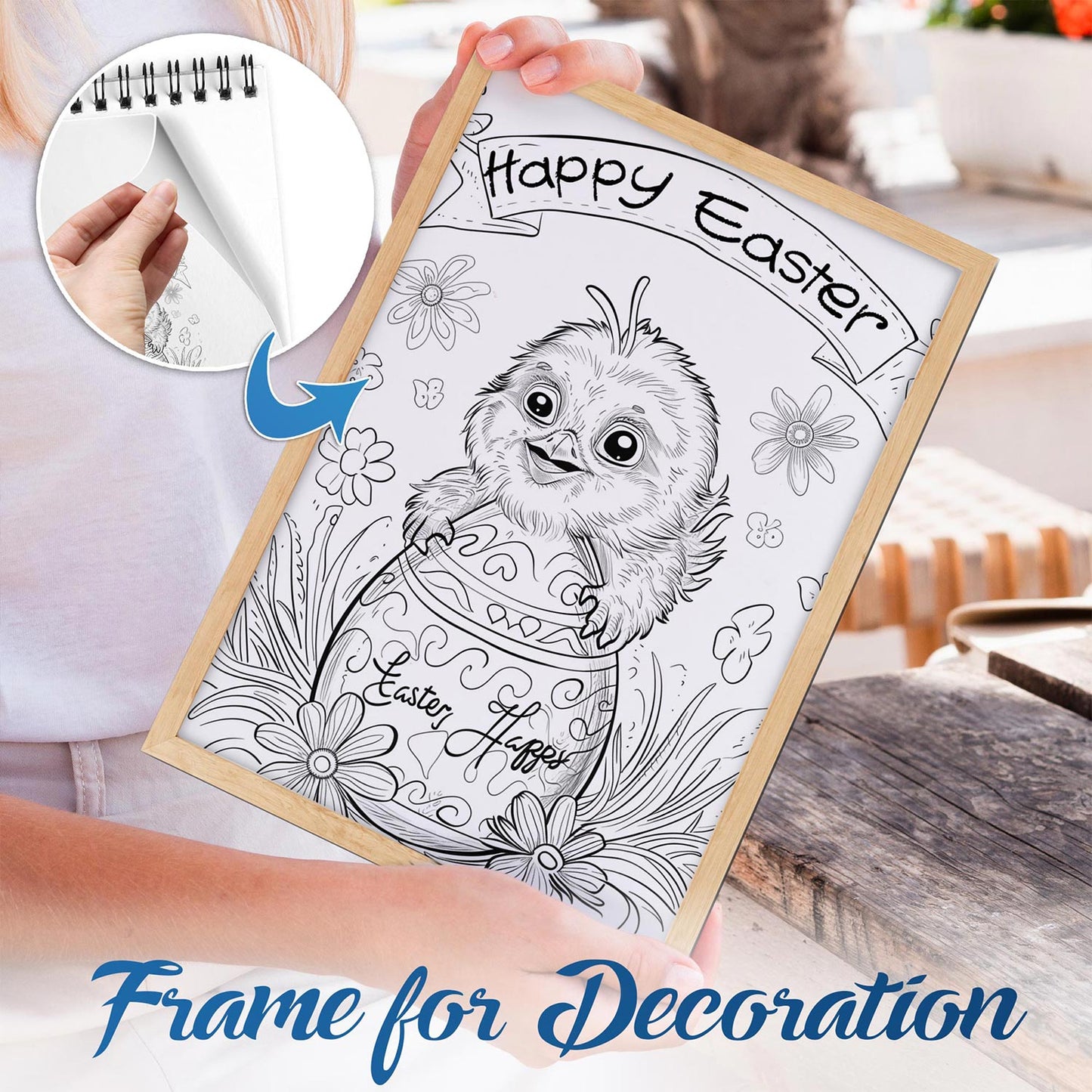 NETHOUSE Easter Spiral Bound Coloring Book For Adults