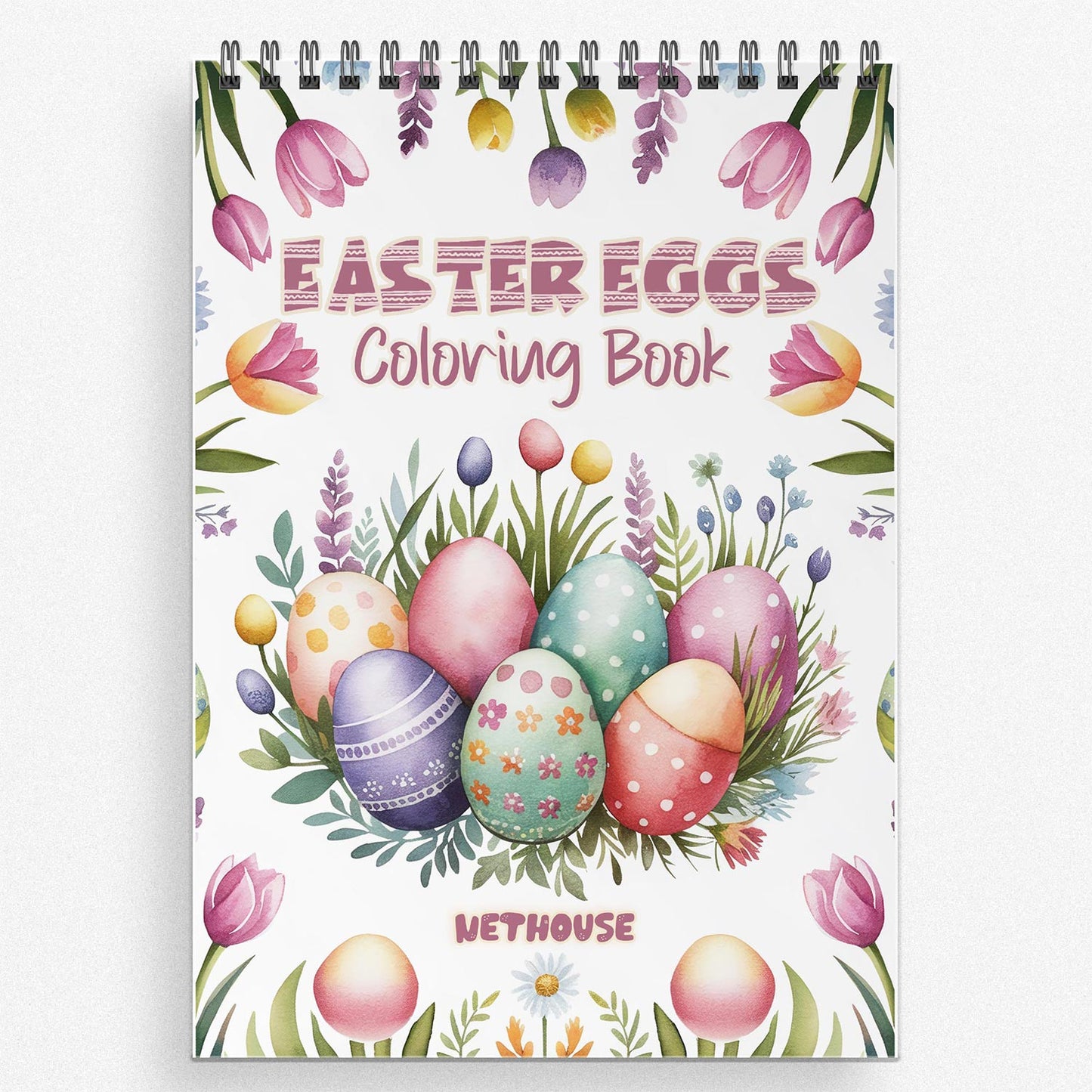 NETHOUSE Easter Eggs Coloring Book For Adults