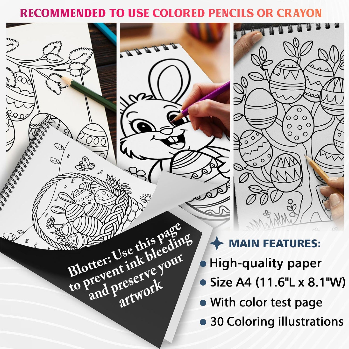 NETHOUSE Easter Eggs Coloring Sheets For Adults