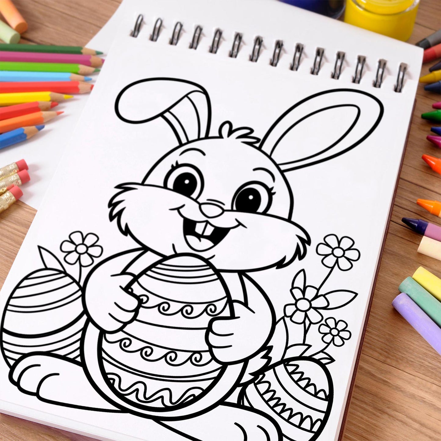 NETHOUSE Easter Eggs Coloring Book Spiral Bound For Adults