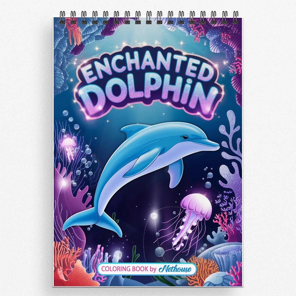 NETHOUSE Enchanted Dolphin Coloring Book For Adults