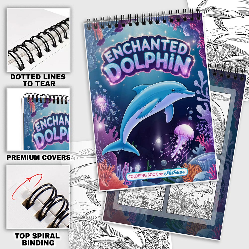 NETHOUSE Enchanted Dolphin Coloring Pages For Adults