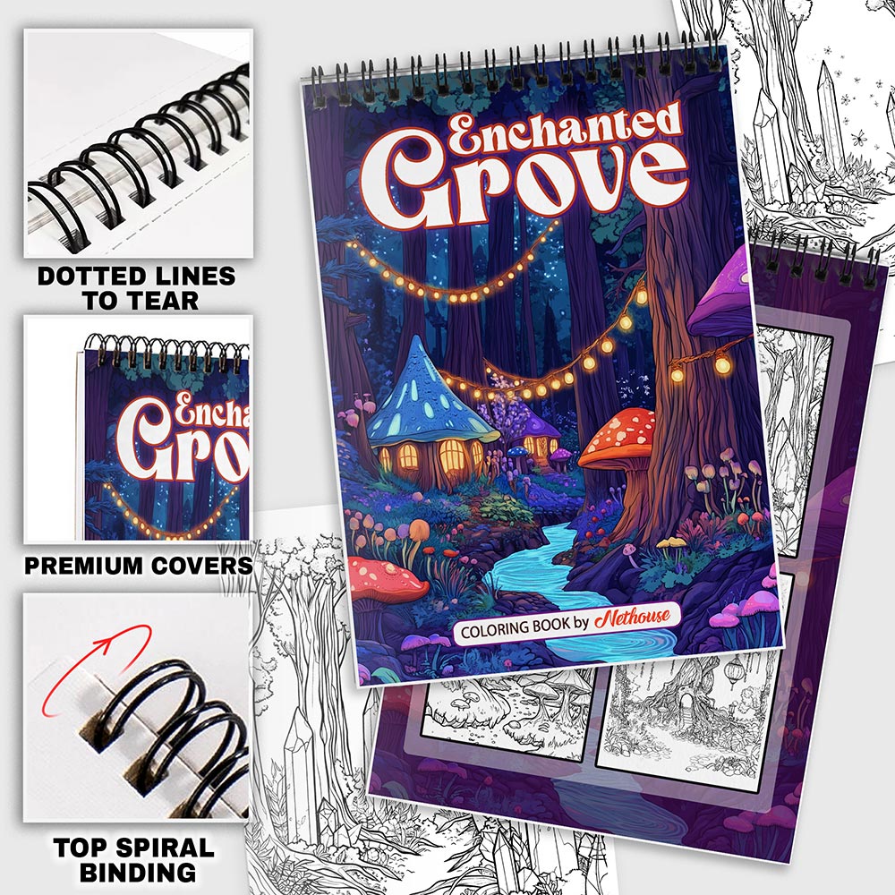 NETHOUSE Enchanted Grove Coloring Pages For Adults