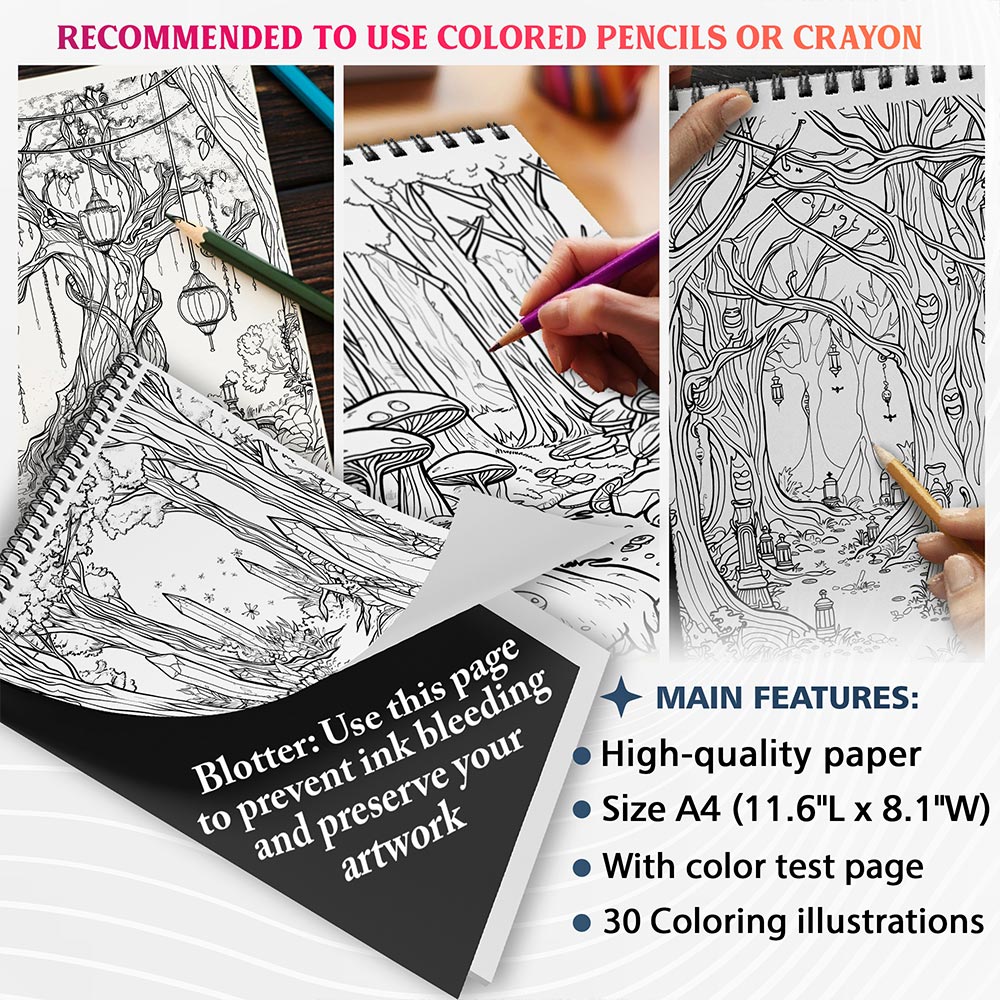 NETHOUSE Enchanted Grove Coloring Sheets For Adults