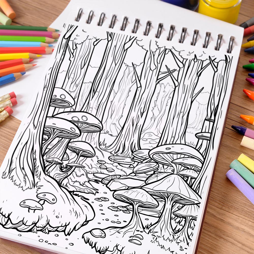 NETHOUSE Enchanted Grove Coloring Book Spiral Bound For Adults