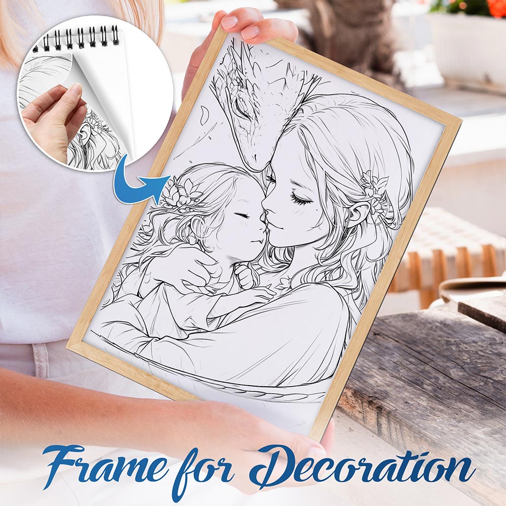 NETHOUSE Fairies and Baby Dragons Spiral Bound Coloring Book For Adults