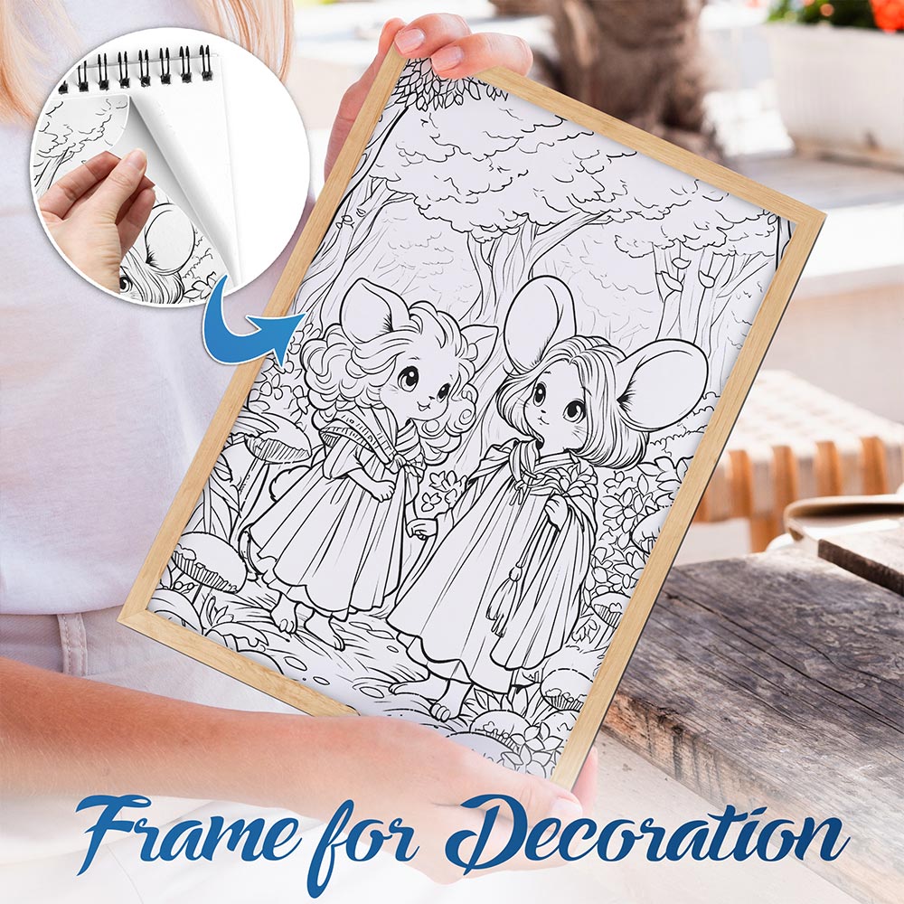 NETHOUSE Fairytale Mouse Dreams Spiral Bound Coloring Book For Adults