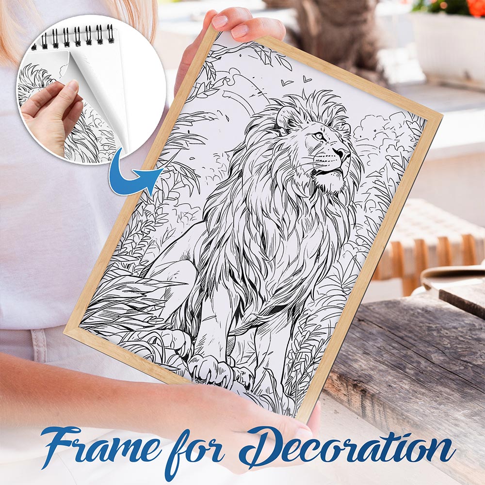 NETHOUSE Fantastic Animals Spiral Bound Coloring Book For Adults