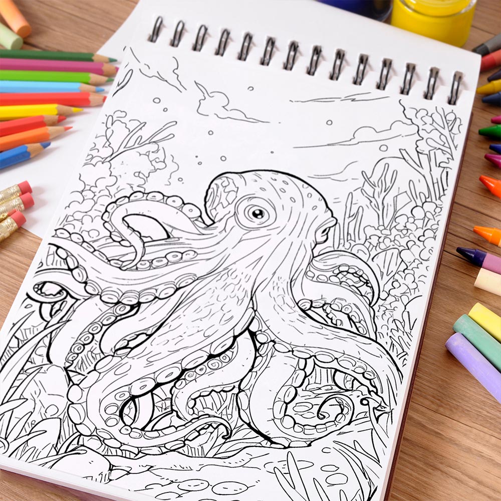 NETHOUSE Fantastic Animals Coloring Book Spiral Bound For Adults