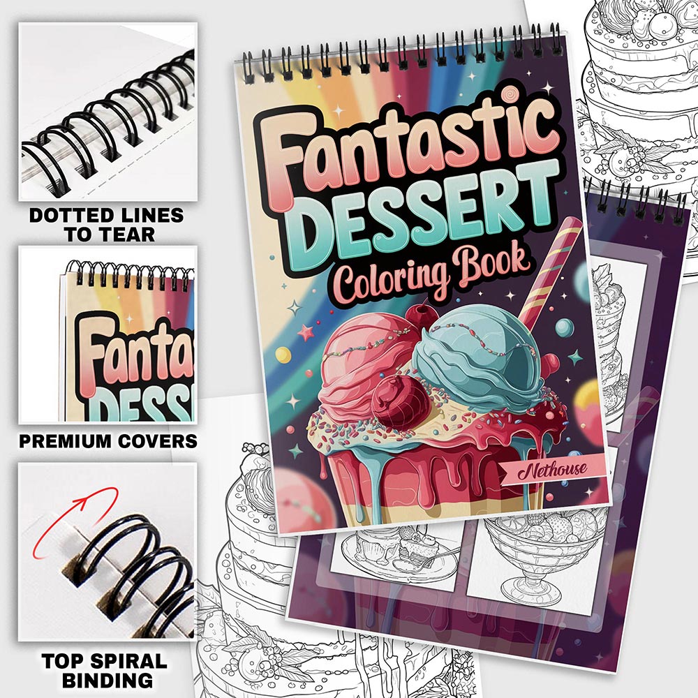 NETHOUSE Fantastic Dessert House Coloring Pages For Adults