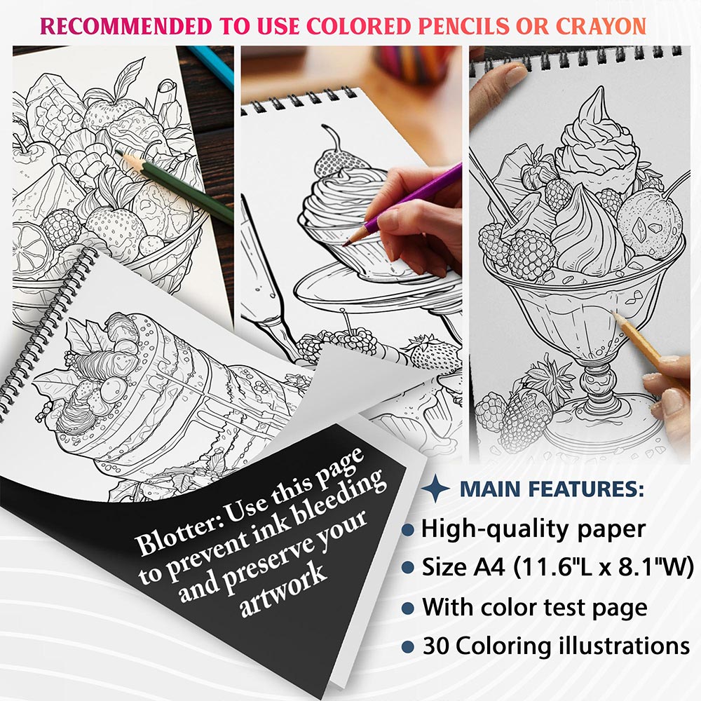 NETHOUSE Fantastic Dessert House Coloring Sheets For Adults