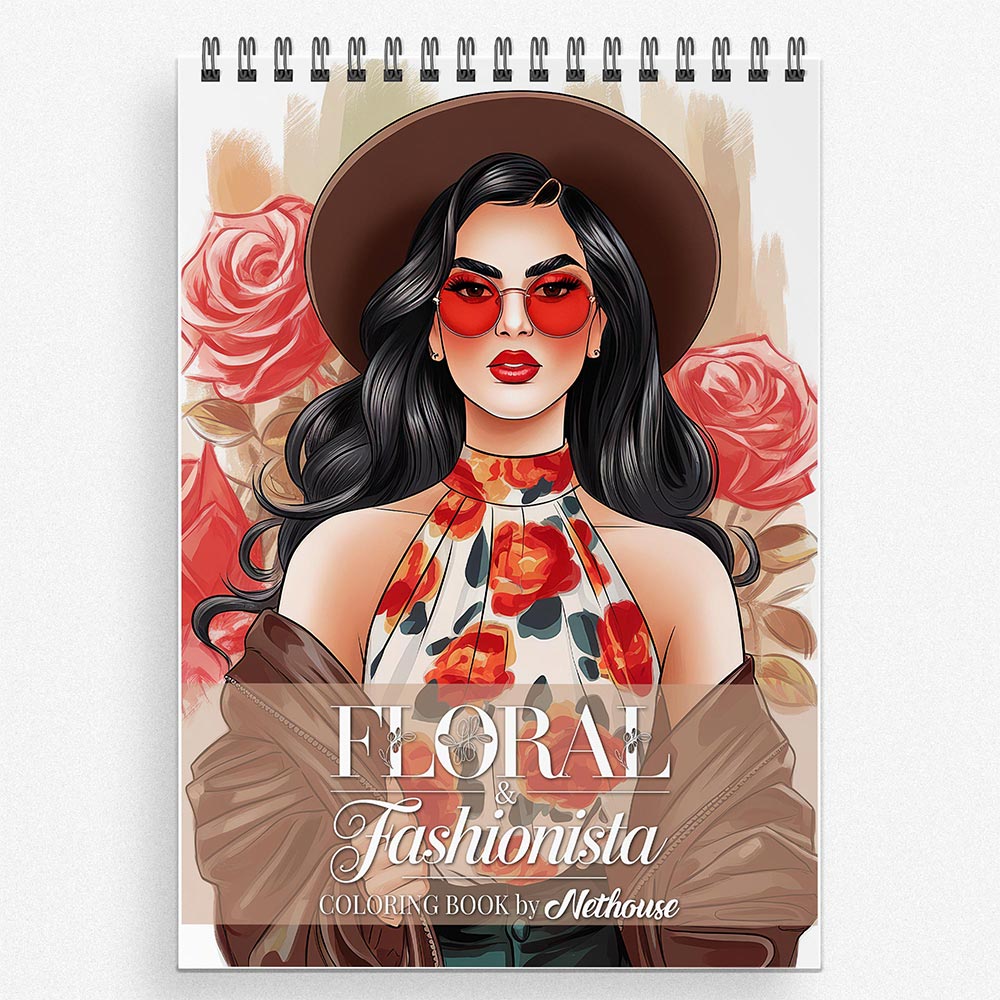 NETHOUSE Floral Fashionista Coloring Book For Adults
