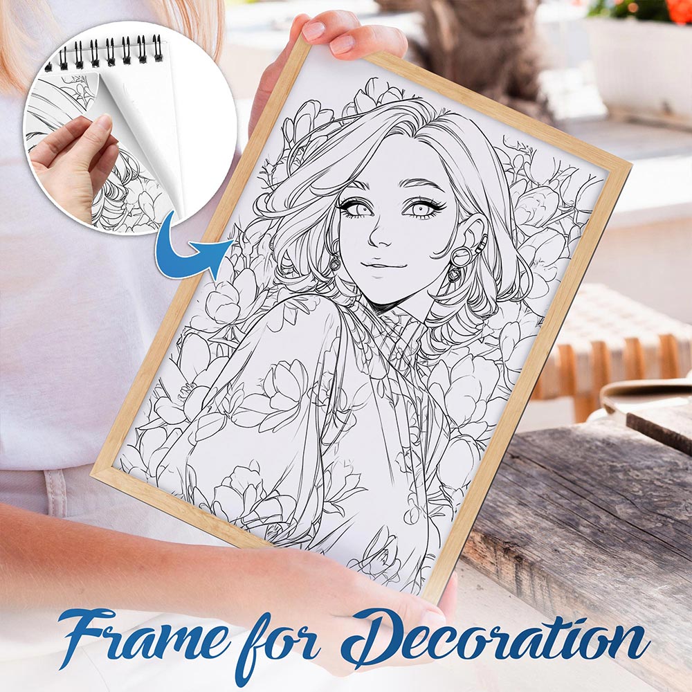 NETHOUSE Floral Fashionista Spiral Bound Coloring Book For Adults