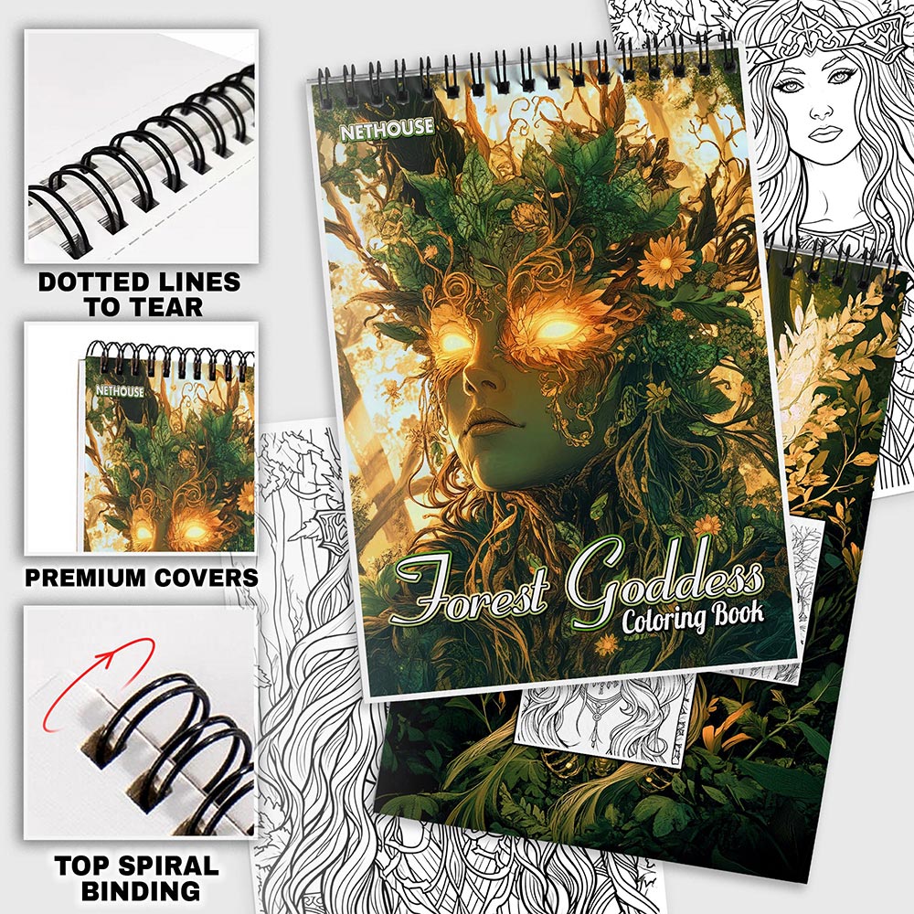 NETHOUSE Forest Goddess Coloring Pages for Adults