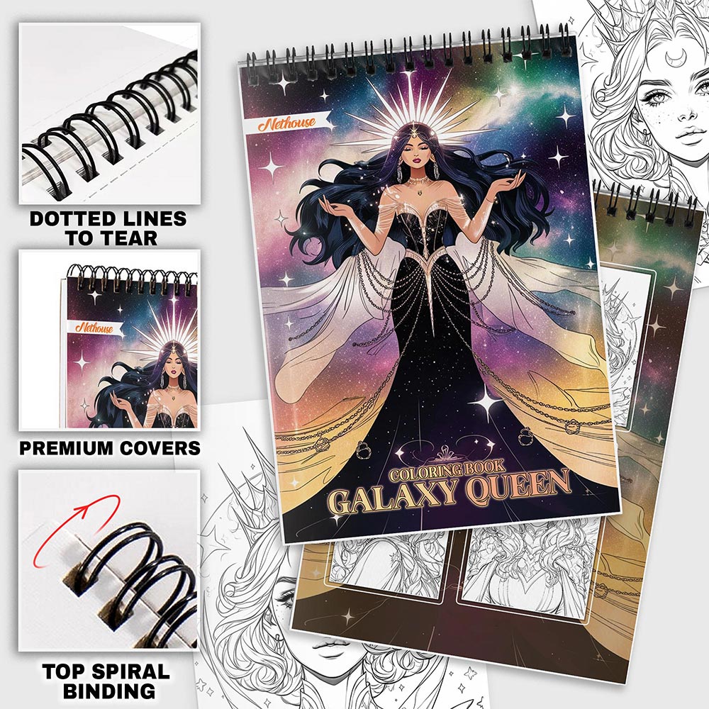 NETHOUSE Galaxy Queen Coloring Pages For Adults
