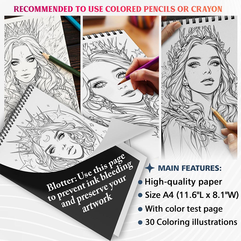 NETHOUSE Galaxy Queen Coloring Sheets For Adults
