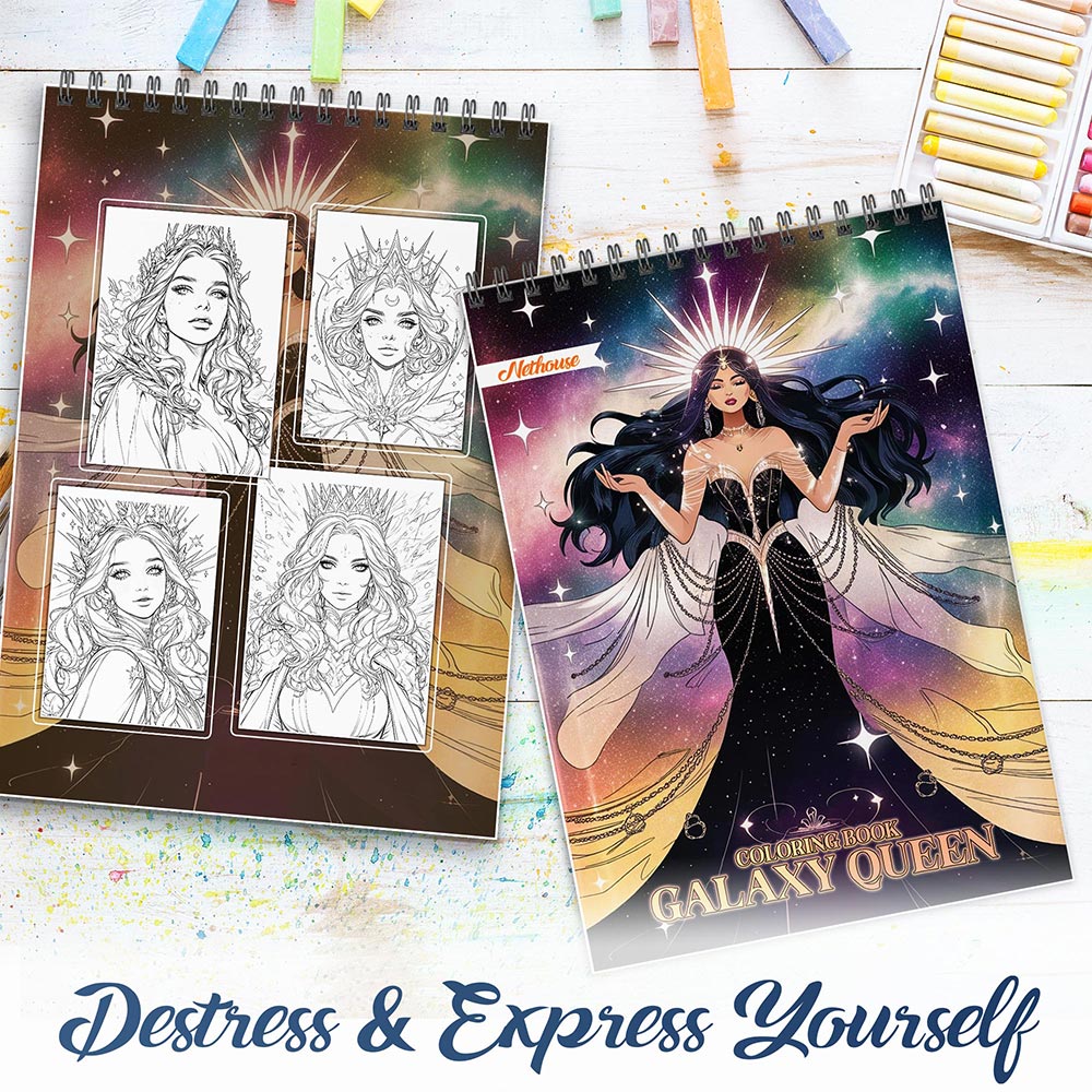 NETHOUSE Galaxy Queen Spiral Coloring Book For Adults