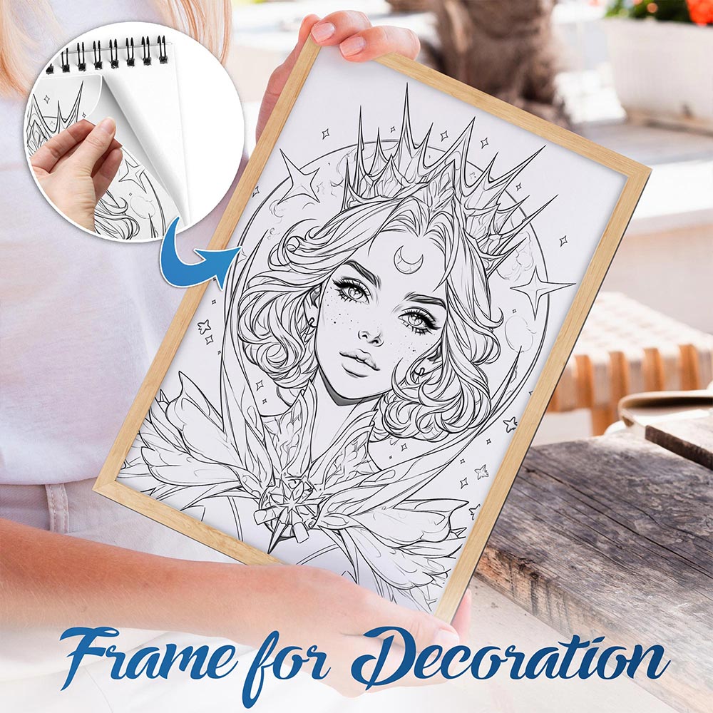 NETHOUSE Galaxy Queen Spiral Bound Coloring Book For Adults